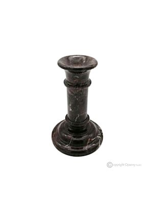 Bougeoir en marbre Rosso Levanto, fabriqué à la main en Italie, au design moderne en pierre naturelle authentique.