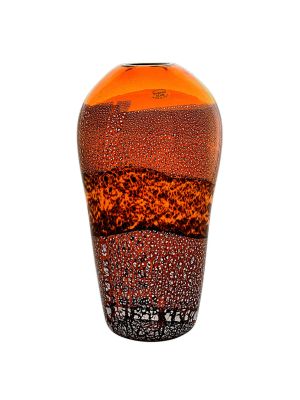 VASE À BANDE HAUTE ARGENT Verre de Murano Feuille d'argent Vase de Venise fait à la main