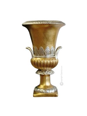 Vase artistique en céramique IMPERO feuille d'or 24 carats Fabriqué en Italie