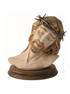 BUSTE DU CHRIST Statue Statue Capodimonte Figurine en Porcelaine Faite à la Main Fabriqué en Italie