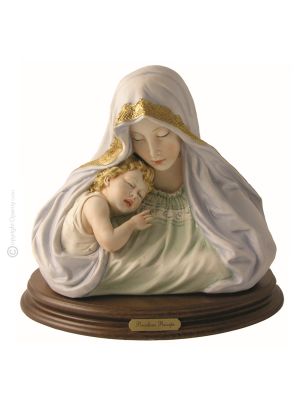 BUSTE DE LA MADONNA AVEC SAINT ENFANT Statue Statue Figurine en porcelaine de Capodimonte faite à la main en Italie