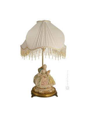 STORYTELL TIME - Abat-jour Lampe de Table Capodimonte Porcelaine Made in Italy