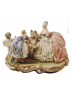 AU PIANO Statuette figurine en porcelaine Capodimonte faite à la main en Italie