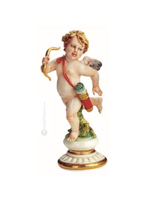 CHERUBING AVEC ARC Capodimonte figurine en porcelaine statuette faite à la main en Italie