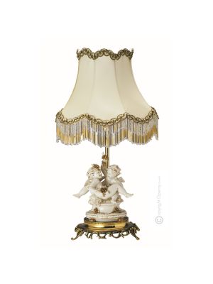 CHERUBINI AUX RAISINS - LAMPE Lampe de table en porcelaine de Capodimonte Made in Italy