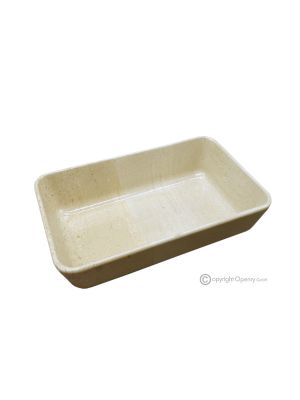 CENTRE DE TABLE en authentique pierre naturelle couleur crème moka, au design moderne, fait main.