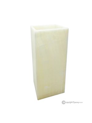 Lampe de table en marbre onyx blanc, pierre naturelle, design moderne, fait main.