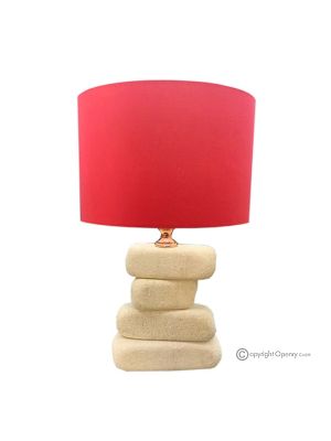 Lampe en pierre de marbre, abat-jour en pierre naturelle authentique, décoration de luxe.