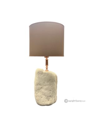 LAMPE en Pierre de Marbre, abat-jour en véritable pierre naturelle, au design moderne et fait main.