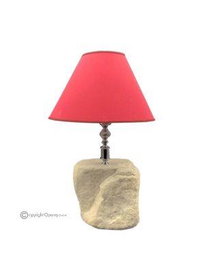 LAMPE en pierre de marbre, abat-jour en pierre naturelle, design moderne, fait main.