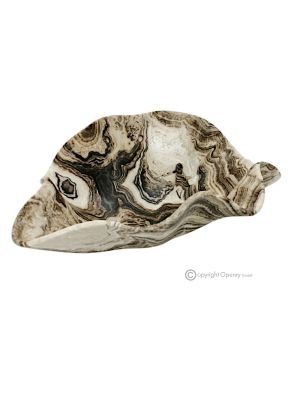 TABLE MAÎTRESSE en onyx chocolat, pierre naturelle authentique, élément raffiné de luxe.