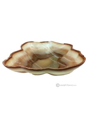 CENTRE DE TABLE en onyx chocolat, pierre naturelle authentique, une pièce de luxe artisanale.