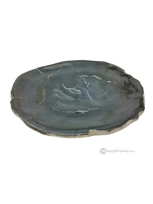 CENTRE DE TABLE en pierre de bois fossile, design élégant et moderne, fait à la main.