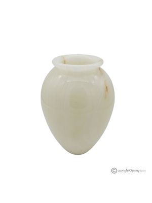 VASE courbé en marbre onyx Iris, pierre naturelle authentique, fait main, design exclusif.