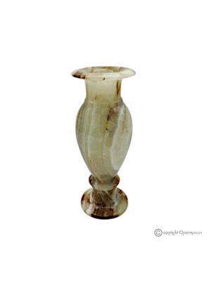 VASE, amphore en marbre onyx vert, authentique et artisanal, design élégant et exclusif.