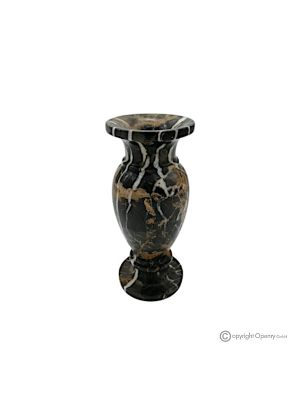 VASE, amphore en authentique marbre noir Michel-Ange, fait main, design exclusif.