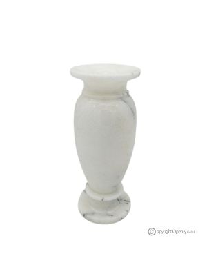 VASE, amphore en authentique marbre blanc d'Ibiza, fait main, design élégant et raffiné.