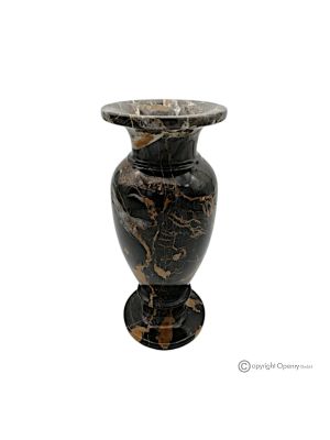 VASE, amphore en authentique marbre noir Michel-Ange, fait main, design classique.