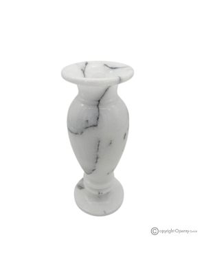 VASE, amphore en authentique marbre blanc d'Ibiza, fait main, au design élégant et classique.