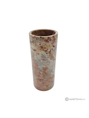 VASE cylindrique en marbre rouge Pierre précieuse, naturelle, fait main, design raffiné.