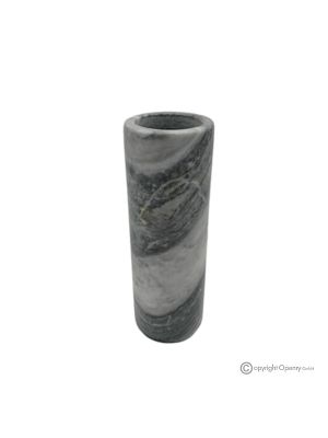 VASE Cylindrique en marbre Gris, pierre naturelle authentique, fait main, design moderne.