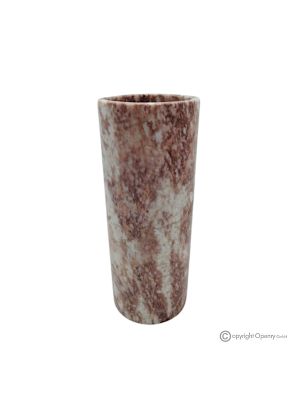 VASE cylindrique en marbre rouge Prezioso, authentique pierre naturelle, fait main.