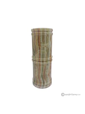 VASE en marbre onyx vert, pierre authentique, fait main, design décoratif et élégant.