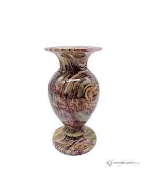VASE, amphore en marbre onyx vert, pierre naturelle authentique, fait main, ornemental.