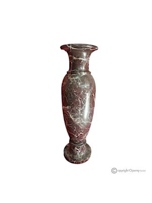 VASE, amphore en marbre rouge Levanto, véritable pierre, fait à la main, design élégant et classique.