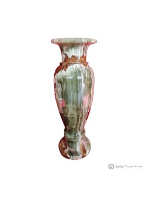 VASE, amphore en marbre onyx vert, pierre authentique de qualité, fait main, design élégant.