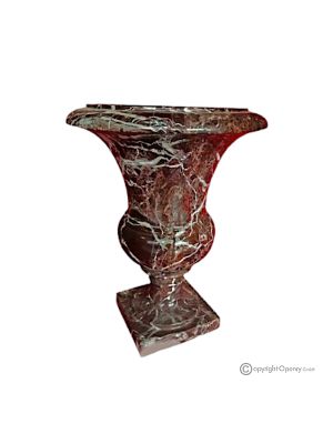 VASE Médicis en marbre rouge Levanto, pierre naturelle de qualité, fait main, design élégant.