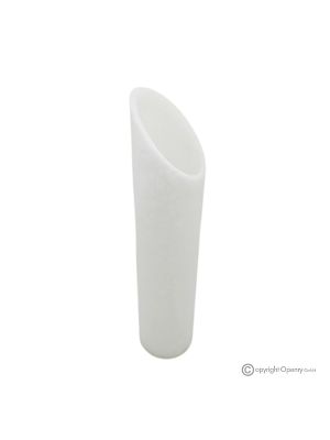 Vase à fleurs en marbre onyx blanc, pierre naturelle de qualité, design moderne fait main.