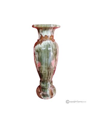 VASE, amphore en marbre onyx vert, véritable pierre, fait main, design élégant et classique.