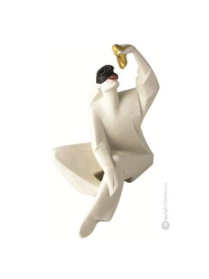 PULCINELLA Figurine en porcelaine Capodimonte faite à la main Fabriqué en Italie