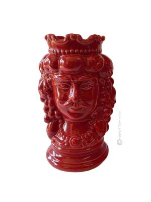 TÊTE MÂLE BRUN Cachepot et décoration de table artistique en céramique