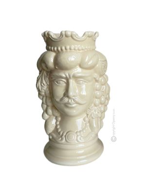 TÊTE MÂLE BRUN Cachepot et décoration de table artistique en céramique