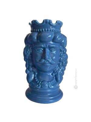 TÊTE MÂLE BRUN Cachepot et décoration de table artistique en céramique