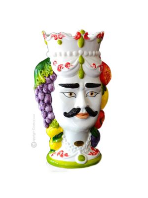 TÊTE MÂLE BRUN Cachepot et décoration de table artistique en céramique