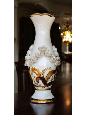 VASE en céramique artistique de style baroque avec détails en or 24 carats Fabriqué en Italie