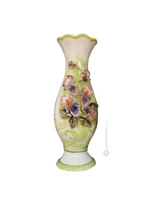 VASE en céramique artistique de style baroque avec détails en or 24 carats Fabriqué en Italie