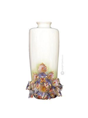 VASE en céramique artistique de style baroque avec détails en or 24 carats Fabriqué en Italie