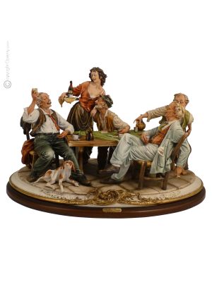 BIG CARD GAME Figurine en porcelaine de Capodimonte faite à la main Made in Italy