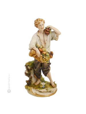 VENDEUR DE FRUITS Figurine figurine Capodimonte porcelaine faite à la main Made in Italy