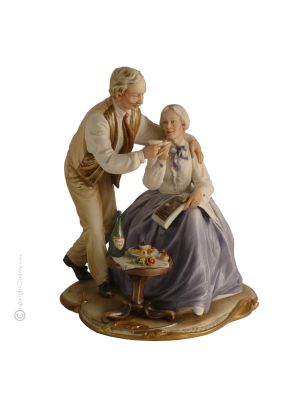 Figurine en porcelaine de Capodimonte ANNIVERSAIRE, artisanat Made in Italy