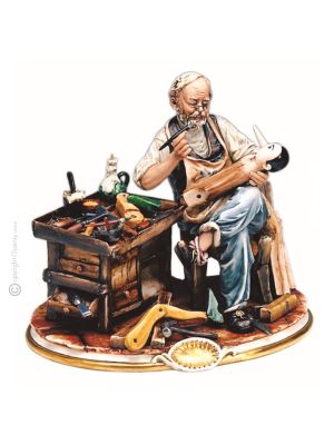 PINOCCHIO ET GEPPETTO Figurine figurine Capodimonte porcelaine faite à la main Made in Italy