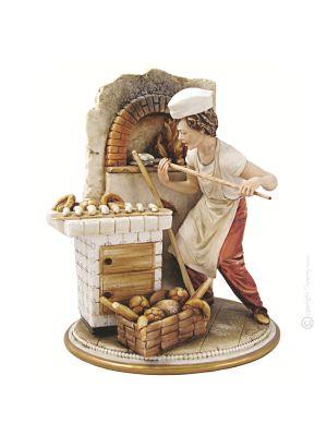 BAKER Figurine Statue Capodimonte Figurine en Porcelaine Faite à la Main Fabriquée en Italie