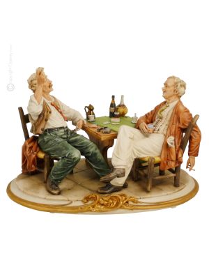 POKER GAME Figurine en porcelaine de Capodimonte faite à la main Fabriqué en Italie
