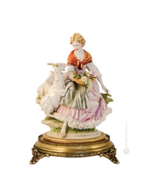UNE RENCONTRE DANS LA VILLE Figurine en porcelaine de Capodimonte faite à la main Made in Italy