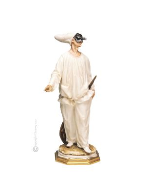 PULCINELLA Figurine en porcelaine Capodimonte faite à la main Fabriqué en Italie