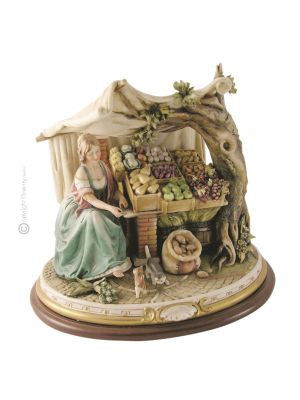 GREEN SELLER Figurine en porcelaine Capodimonte faite à la main Made in Italy